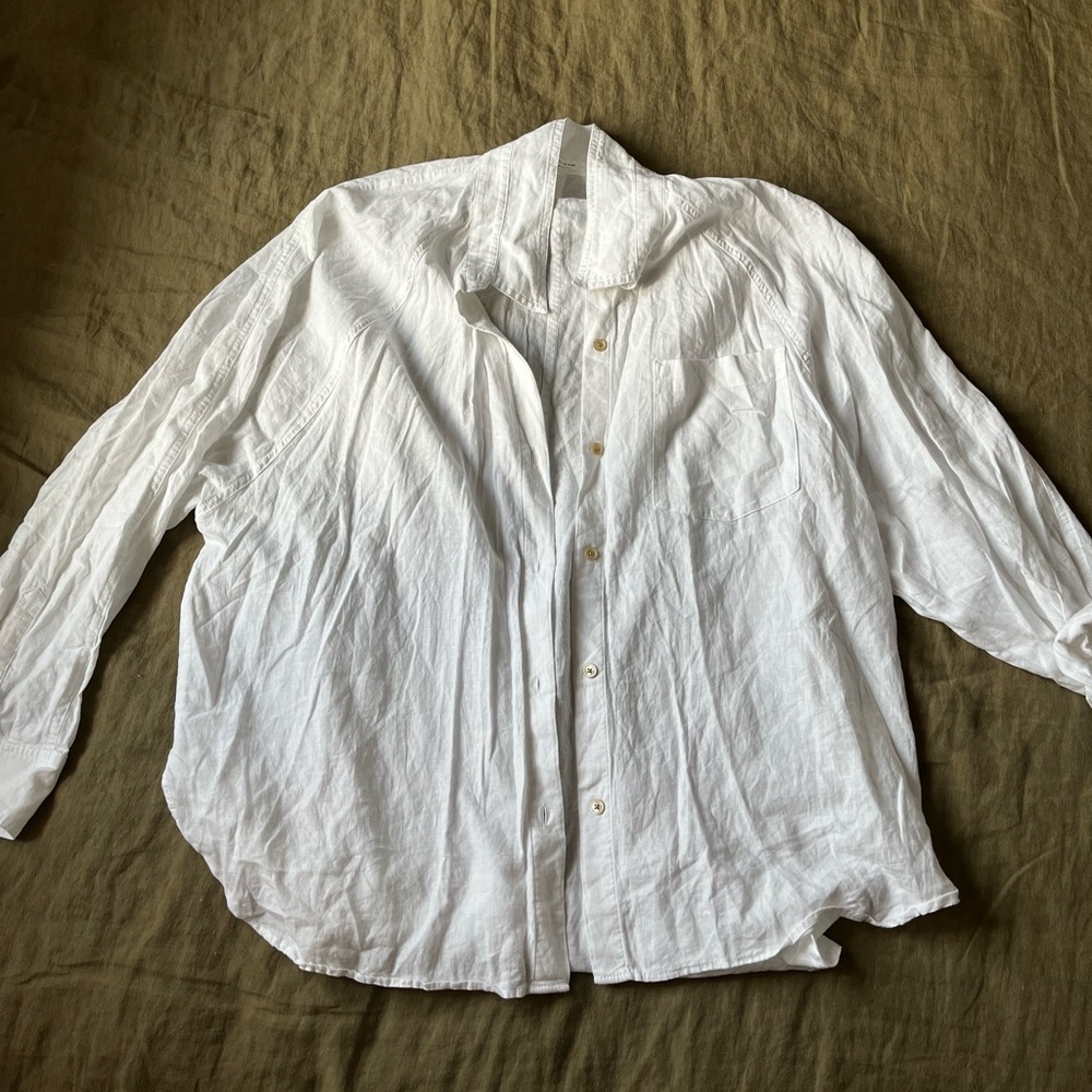 Aritzia button up linen shirt